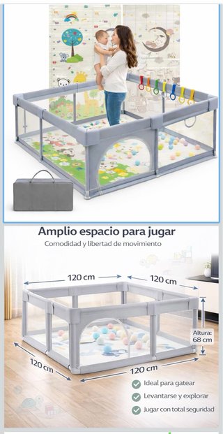 Parque infantil 120x120x68 cm