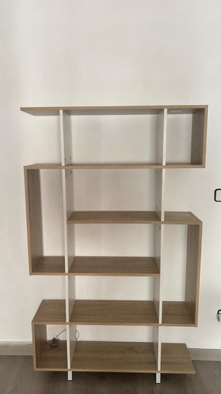 Estantería modular madera y blanco