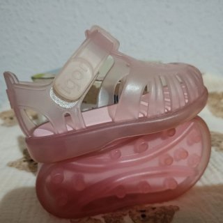 Sandalias Igor Tobby Velcro Talla 19 Rosa