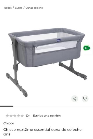 Cuna de colecho Chicco next2me essential Gris