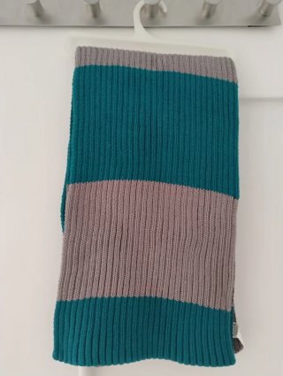 Bufanda infantil rayas gris y verde