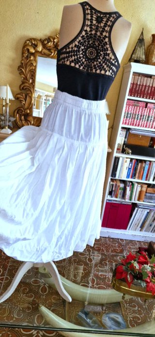 Falda Algodón Ibicenca Blanca Talla 38/40