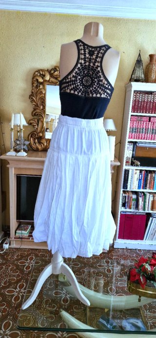 Falda Algodón Ibicenca Blanca Talla 38/40