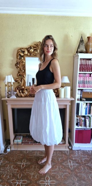 Falda Algodón Ibicenca Blanca Talla 38/40