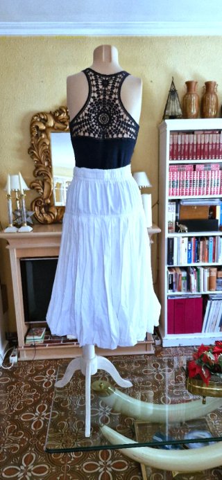 Falda Algodón Ibicenca Blanca Talla 38/40