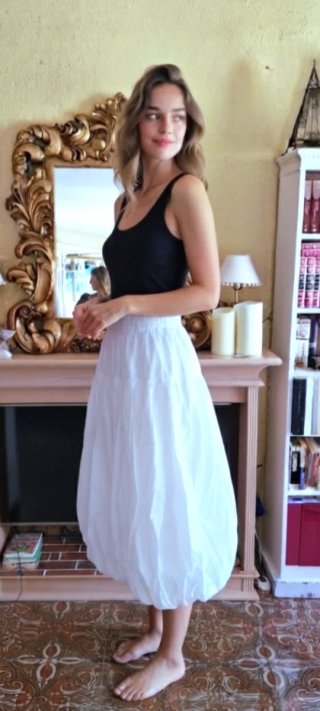 Falda Algodón Ibicenca Blanca Talla 38/40