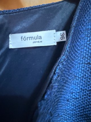 Vestido azul Formula Joven Talla 36 Como Nuevo