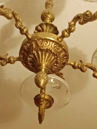 Lámpara de techo de bronce y cristal