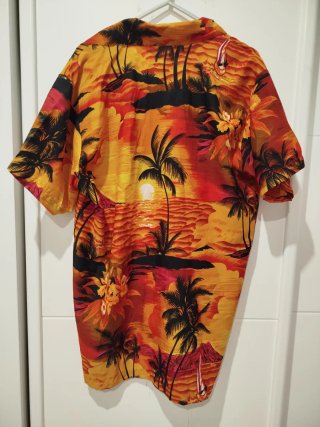 Camisa Hawaiana Estampada Palmeras Atardecer