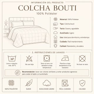 Colcha Bouti Azul y Gris