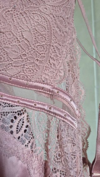 Abito rosa pizzo taglia unica