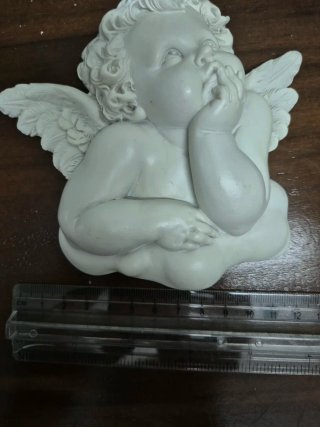 2 Ángeles decorativos de resina