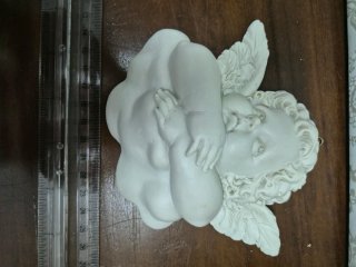 2 Ángeles decorativos de resina