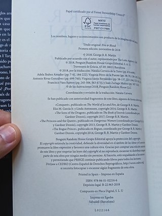 Fuego y Sangre - George R. R. Martin (1ª Edición)