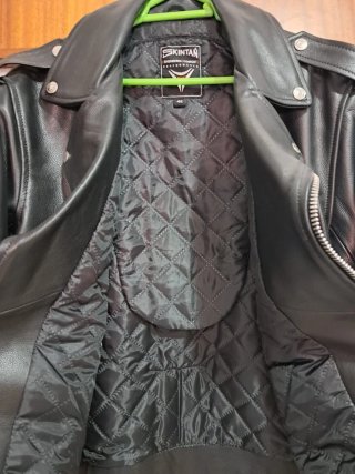 Chaqueta de cuero SKINTAN Negra Talla 42
