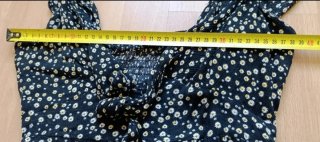 Vestido negro flores manga corta S/M