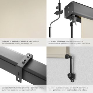 Tenda verticale Eloise con 2 supporti a parete · Tessuto