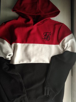 Sudadera SikSilk Bloques Color Rojo Blanco Negro