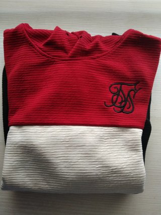 Sudadera SikSilk Bloques Color Rojo Blanco Negro