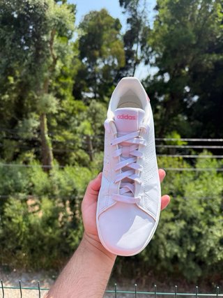 Sapatilhas Adidas Advantage Rosa e Branco Tamanho