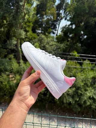 Sapatilhas Adidas Advantage Rosa e Branco Tamanho