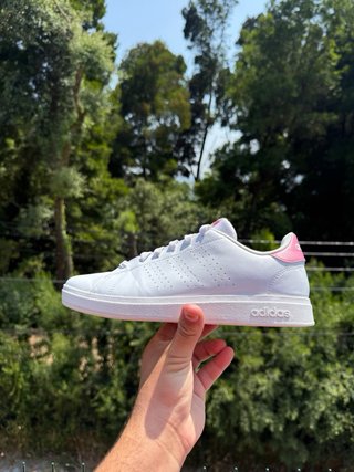 Sapatilhas Adidas Advantage Rosa e Branco Tamanho