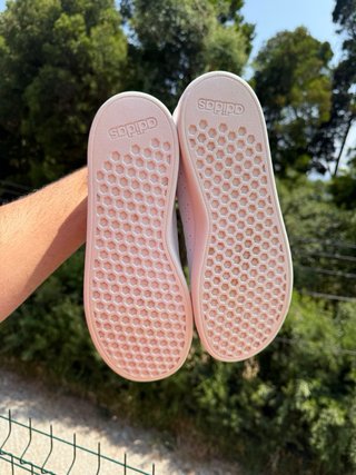 Sapatilhas Adidas Advantage Rosa e Branco Tamanho