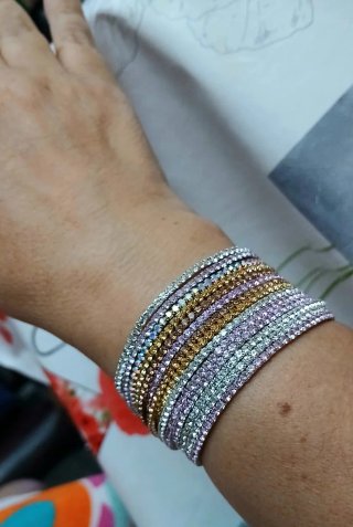6 Pulseras elásticas de cristal