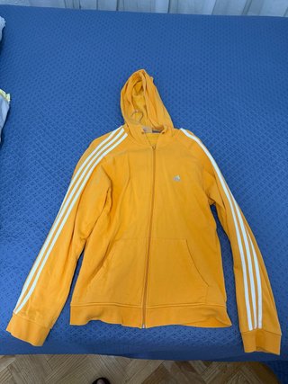 Chaqueta Adidas Naranja con Rayas Blancas