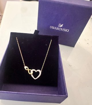 Collar Swarovski Corazón Infinito Dorado y Platead