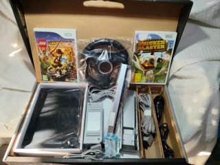 Consola Wii Negra + Mando + Nunchuk + Volante