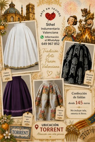 Falda de Fallera Sthel Indumentaria Valenciana