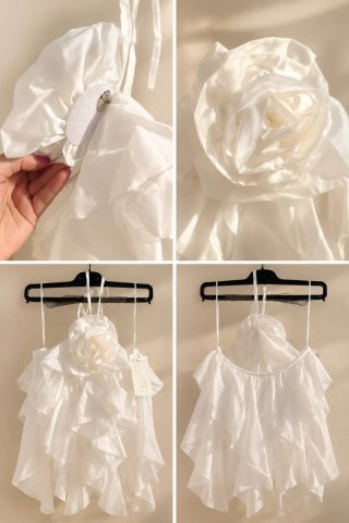 Blusa palabra de honor con flor