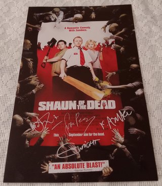 Póster Shaun of the Dead Firmado