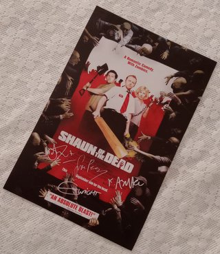 Póster Shaun of the Dead Firmado