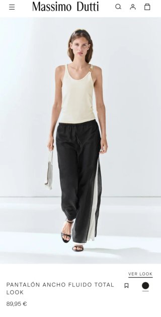 Pantalón Massimo Dutti ancho fluido mujer