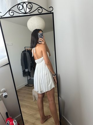 Vestido Ibicenco Halter Encaje Blanco