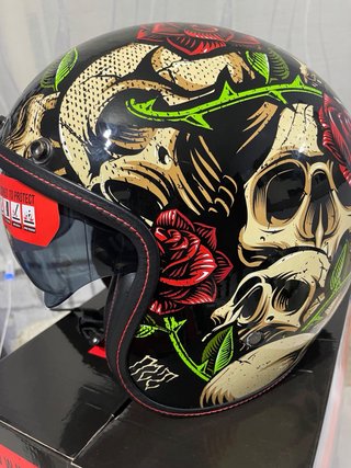 Casco Jet Talla S (55-56cm) Diseño Calavera