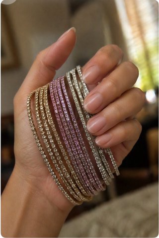 12 Pulseras Cristalitos tipo tennis 2mm