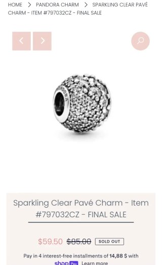 Charm Pandora Pave Brillante