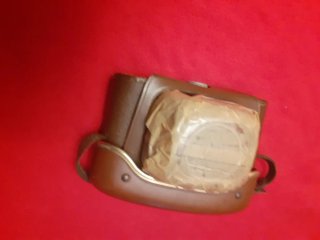 Funda marrón vintage cámara fotográfica