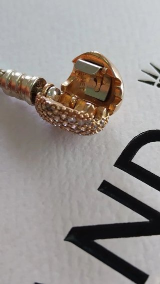 Pulsera Pandora Corazón Plata/Oro rosa y circonita
