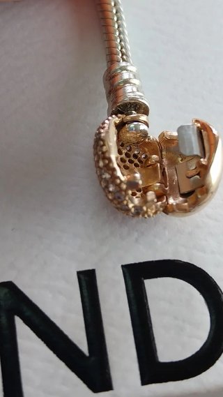 Pulsera Pandora Corazón Plata/Oro rosa y circonita