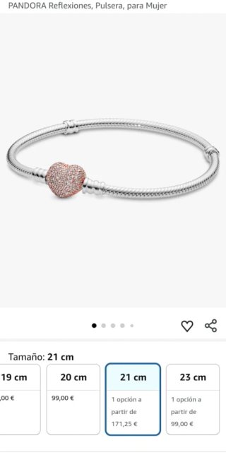 Pulsera Pandora Corazón Plata/Oro rosa y circonita