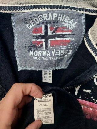 Sudadera Geographical Norway azul, capucha T-M.