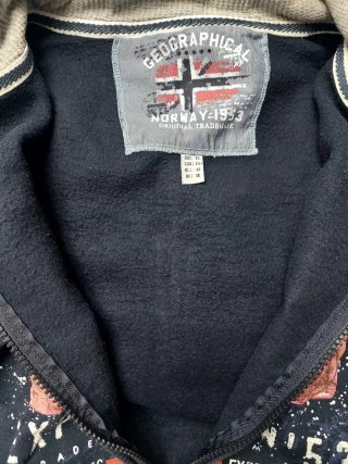 Sudadera Geographical Norway azul, capucha T-M.