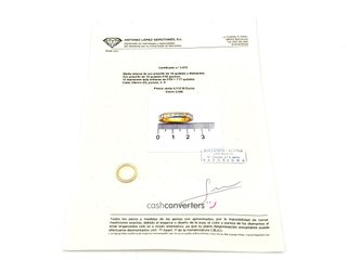 alianza oro 18k con piedra con diamante