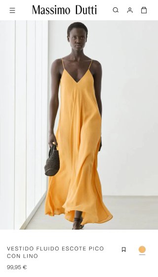 Vestido Massimo Dutti amarillo lino M