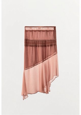 Falda Zara asimétrica rosa nueva con etiqueta