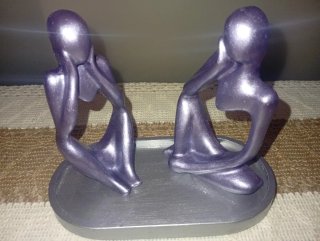 Figure Decorative Pensatori Viola/Argento